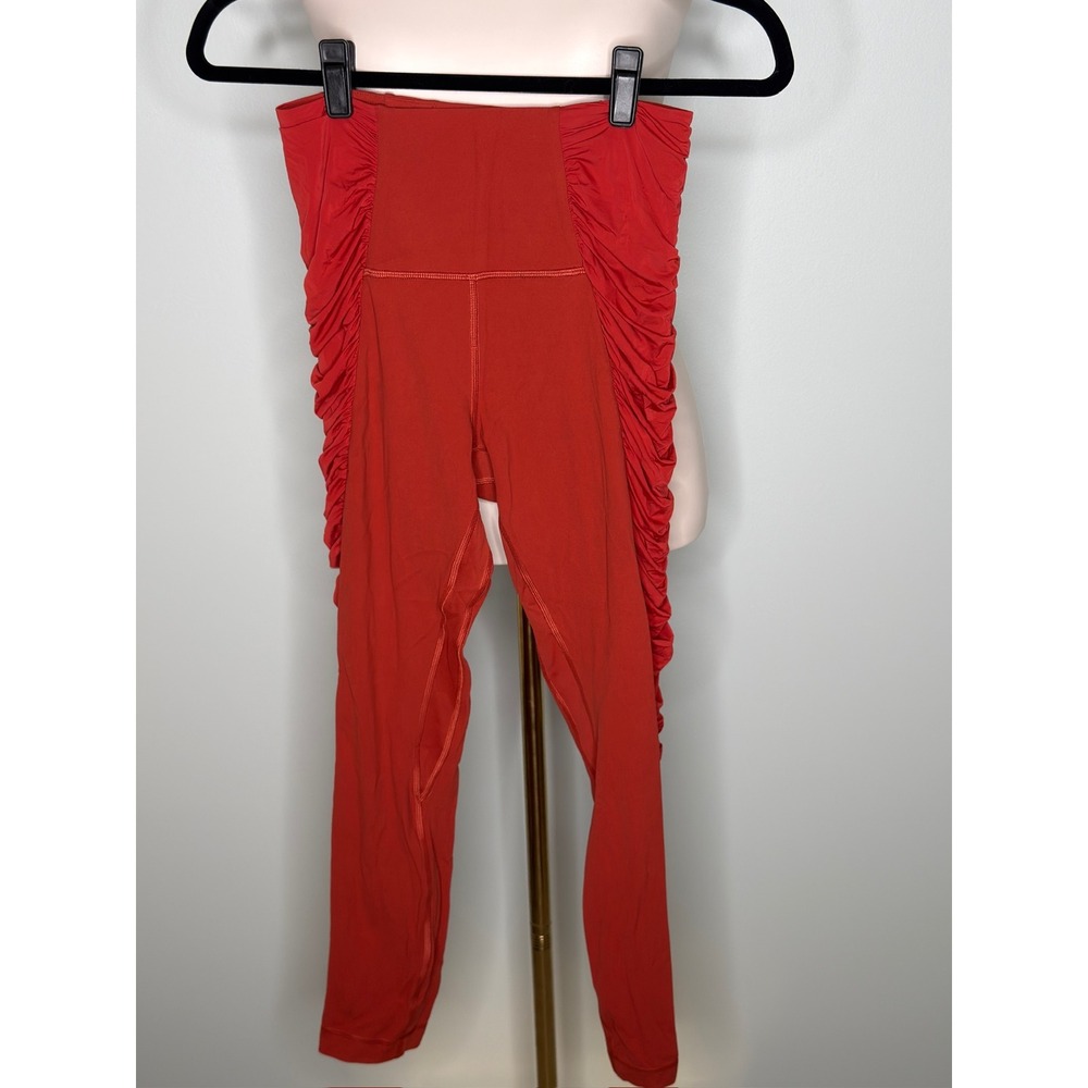 Lululemon Align High-Rise Ruched Legging 25" Burnt-Red Yoga Pants Size 8 LW5EURS
